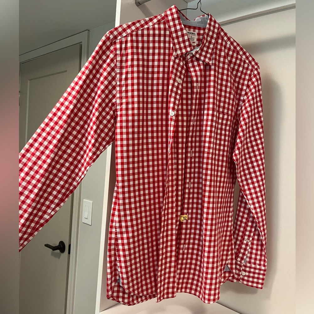 Bonobos red plaid button down